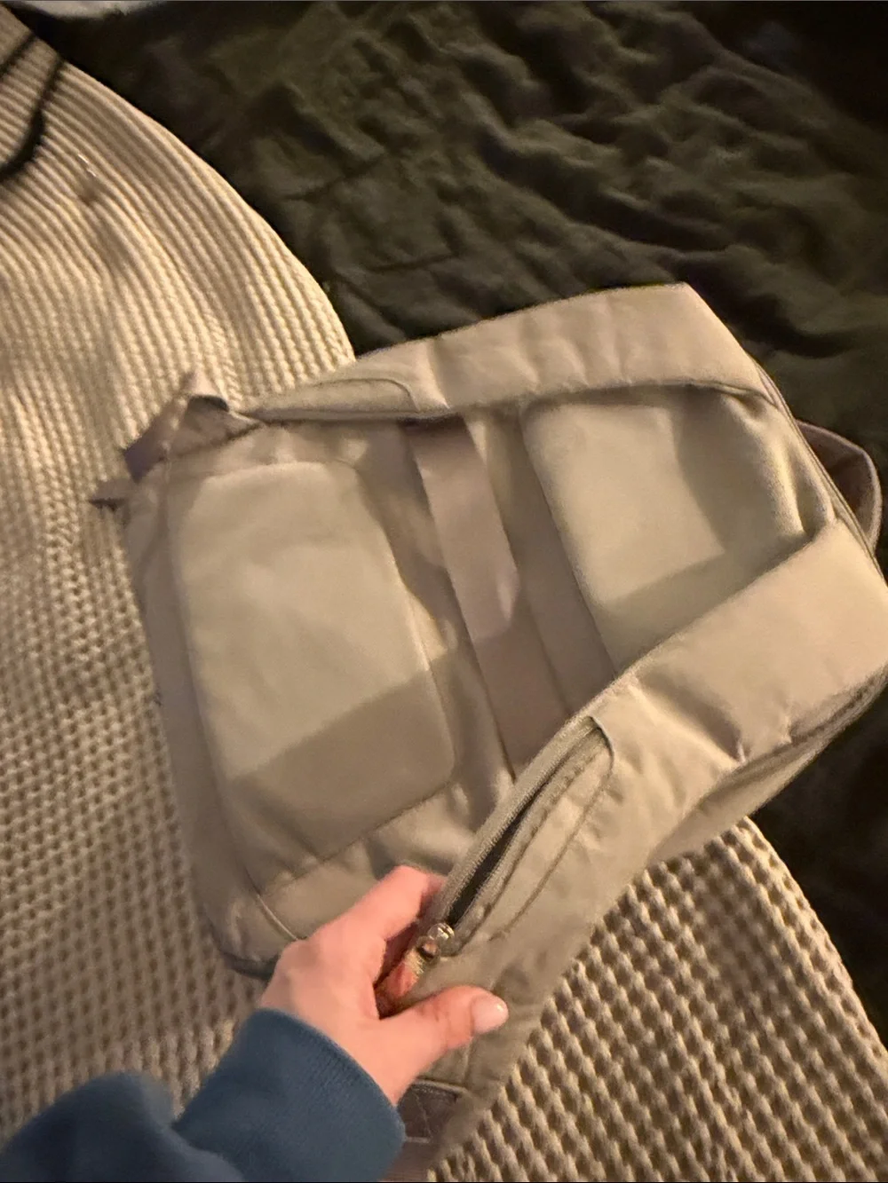 Open Story Commuter Backpack in Taupe with Gold Hardware - Unbranded